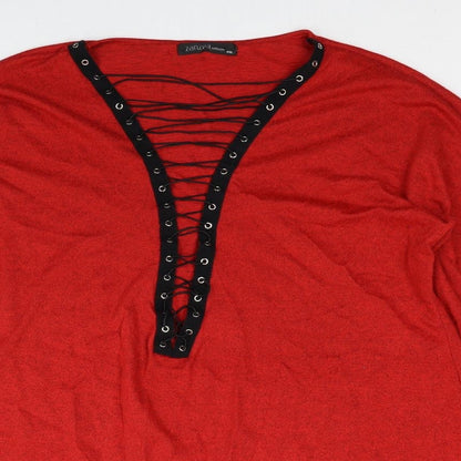 Womens UK Size 4XL Zanzea Red Pullover Jumper