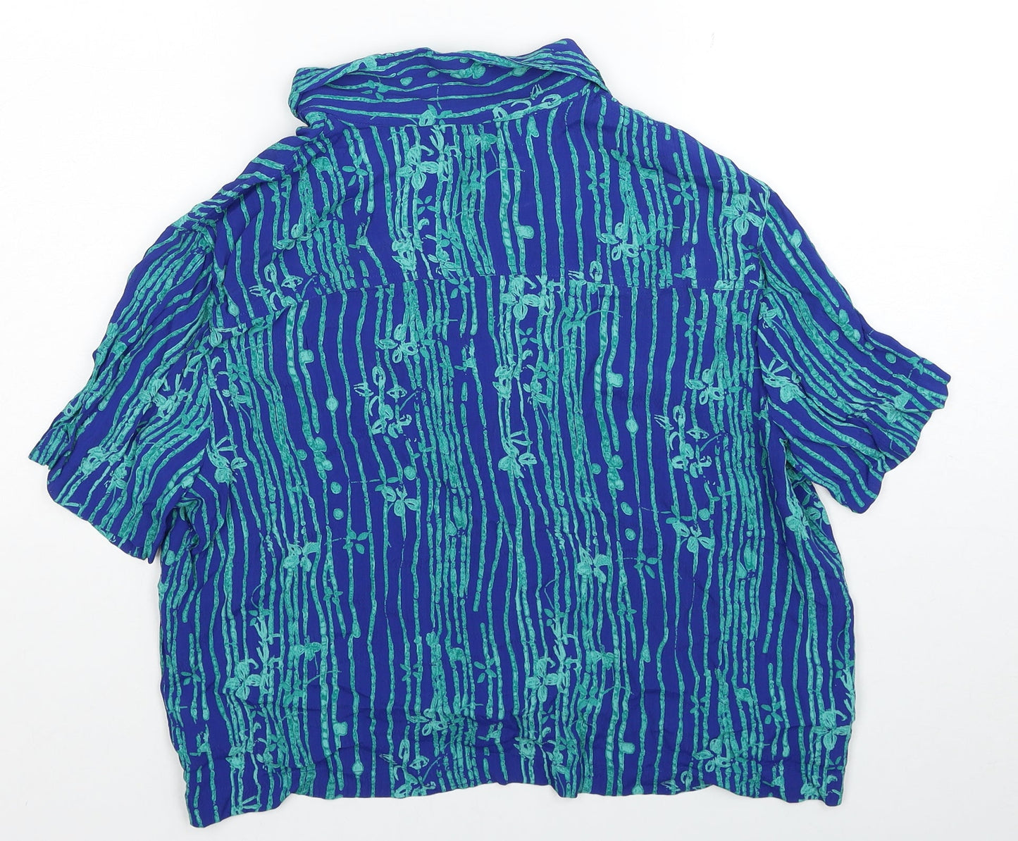 Womens UK Size 16 BHS Blue Basic Button-Up