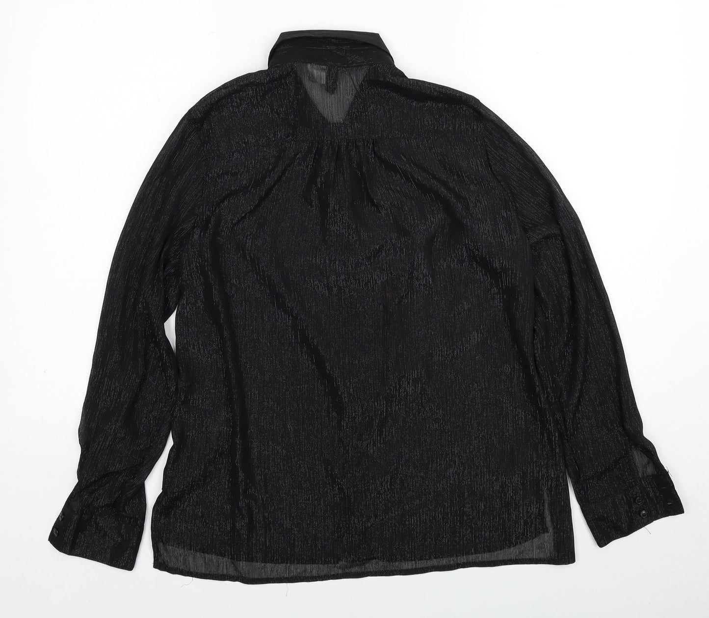 Womens UK Size 12 Divided by H&M Black Basic Button-Up