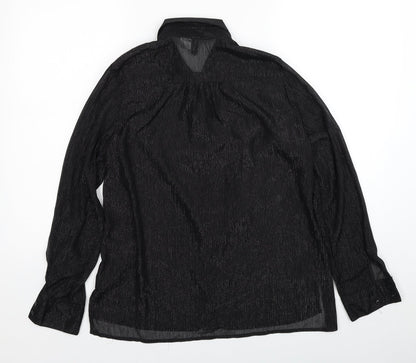Womens UK Size 12 Divided by H&M Black Basic Button-Up