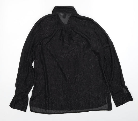 Womens UK Size 12 Divided by H&M Black Basic Button-Up