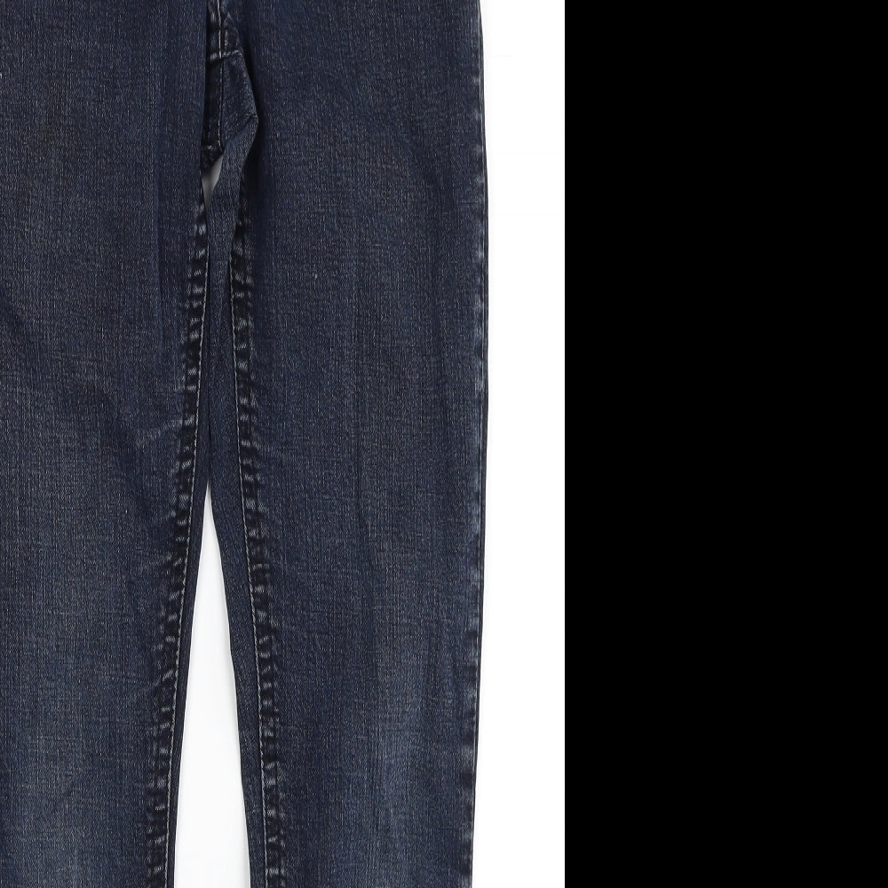 Fazmer Womens Blue Cotton Straight Jeans Size 12 Regular Zip