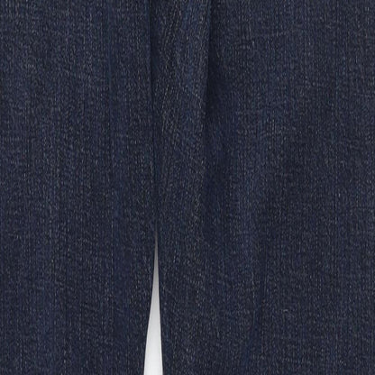 Fazmer Womens Blue Cotton Straight Jeans Size 12 Regular Zip