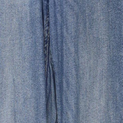 Topshop Womens Blue Cotton Skinny Jeans Size 28 L32 in Regular Zip