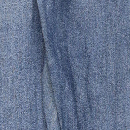 Topshop Womens Blue Cotton Skinny Jeans Size 28 L32 in Regular Zip