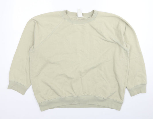 H&M Womens Beige Cotton Pullover Sweatshirt Size S Pullover