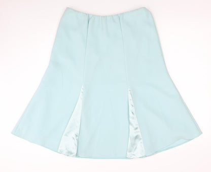 Klass Womens Blue Polyester Swing Skirt Size 14