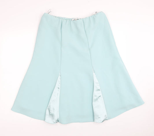 Klass Womens Blue Polyester Swing Skirt Size 14