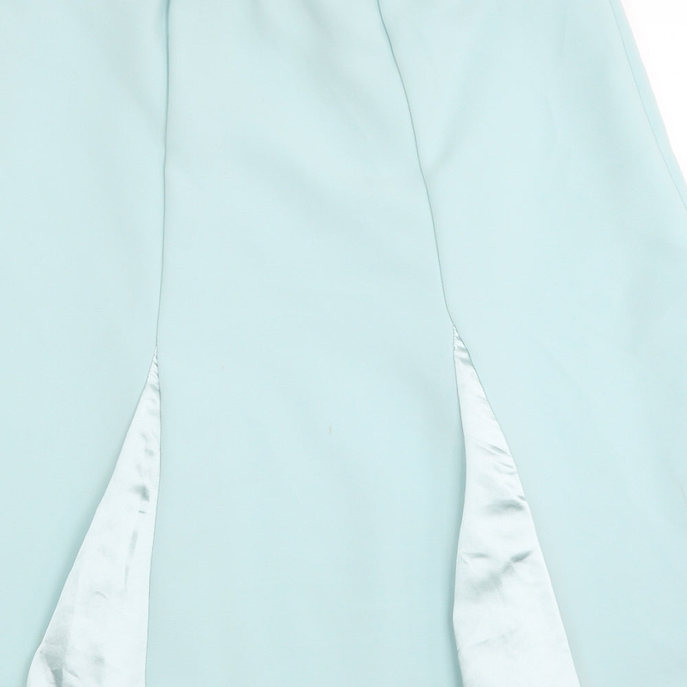 Klass Womens Blue Polyester Swing Skirt Size 14