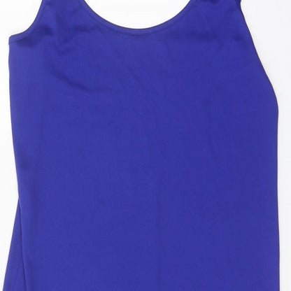 Peacocks Womens Blue Polyester Slip Dress Size 10 Scoop Neck Pullover