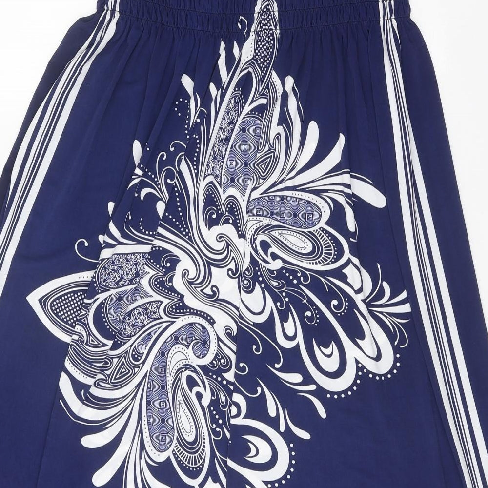 Nielsson Womens Blue Geometric Polyester Fit & Flare One Size Off the Shoulder Pullover