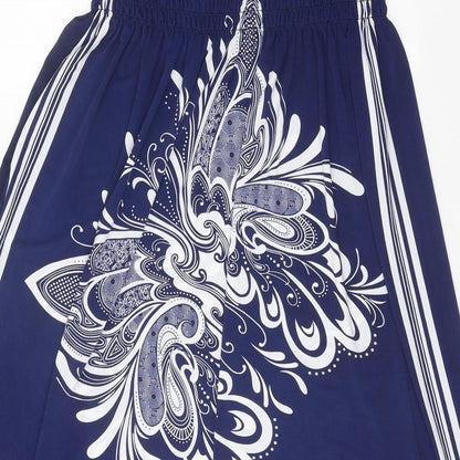 Nielsson Womens Blue Geometric Polyester Fit & Flare One Size Off the Shoulder Pullover