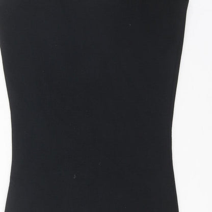 Mango Womens Black Polyester Bodycon Size S V-Neck Pullover