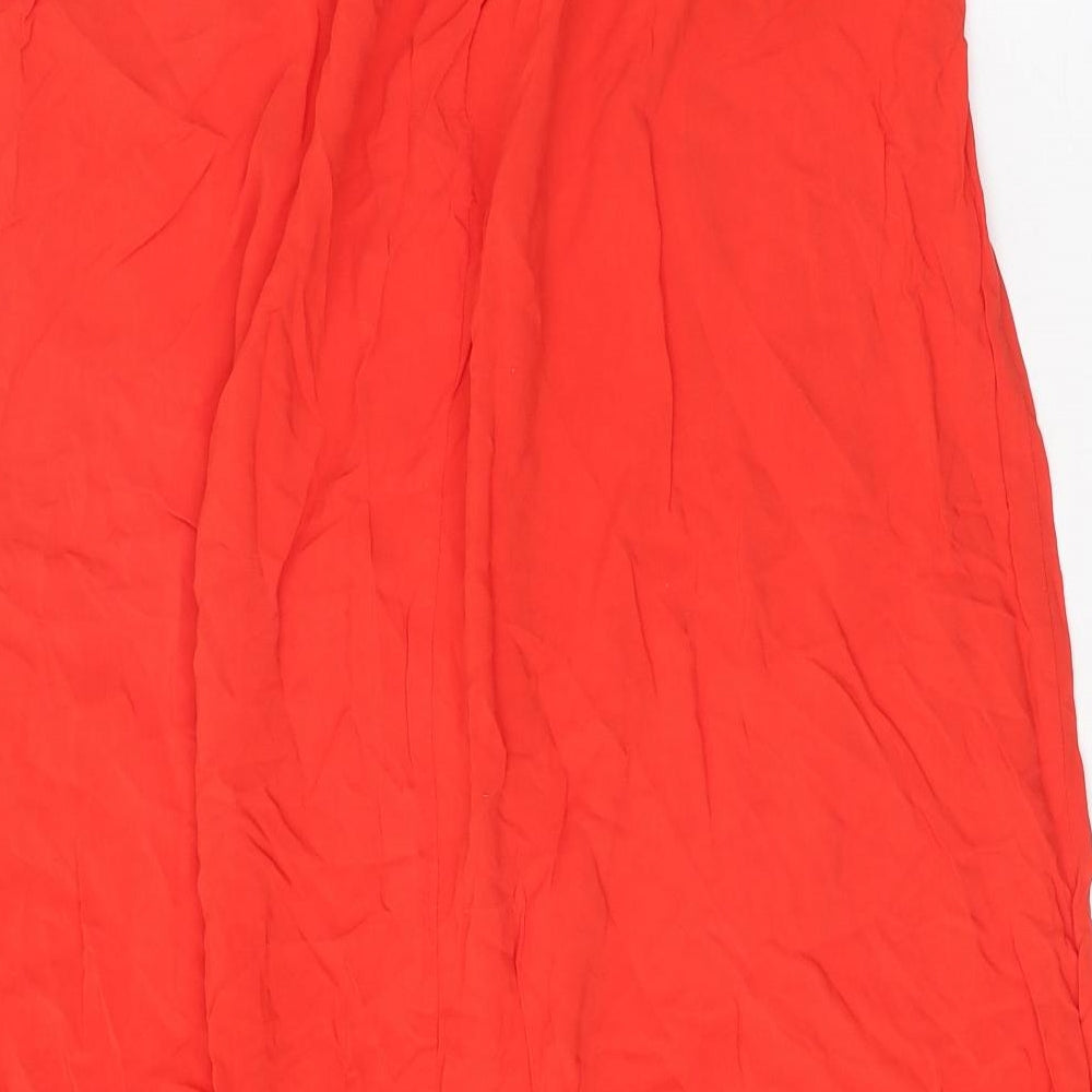 New Look Womens Red Polyester Peasant Skirt Size 12