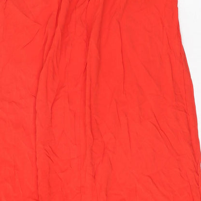 New Look Womens Red Polyester Peasant Skirt Size 12