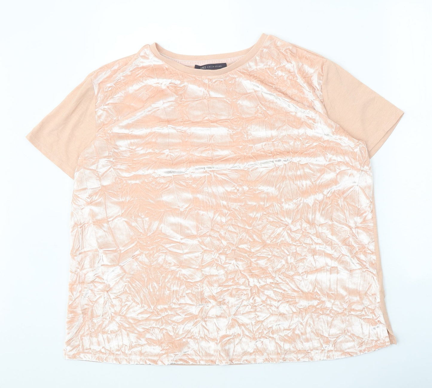 Womens UK Size 14 Marks and Spencer Pink Basic T-Shirt