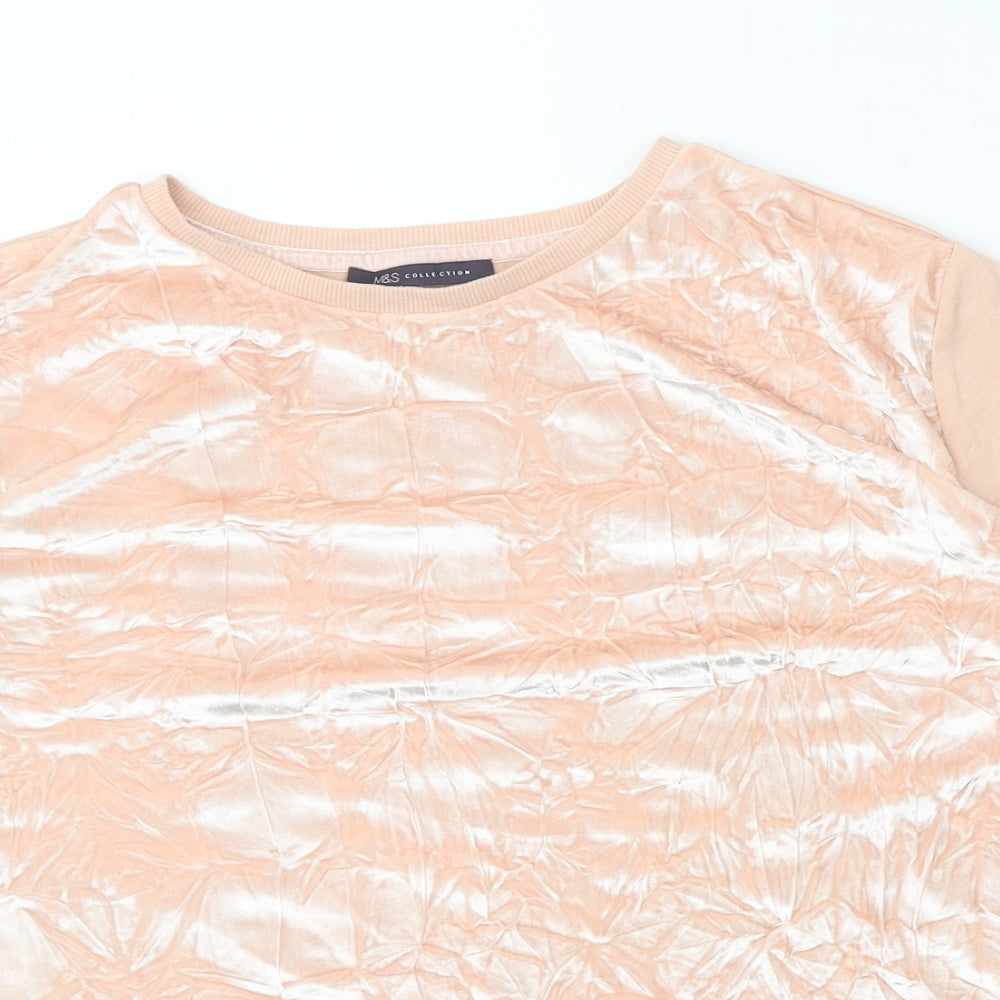 Womens UK Size 14 Marks and Spencer Pink Basic T-Shirt