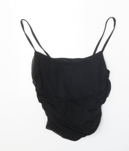 Womens UK Size 12 Missguided Black Cropped Tank