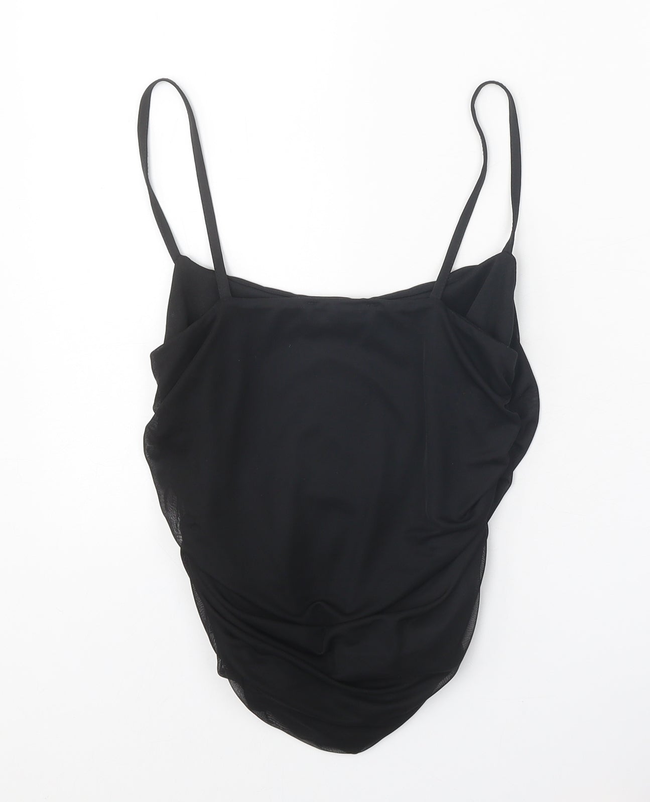 Womens UK Size 12 Missguided Black Cropped Tank