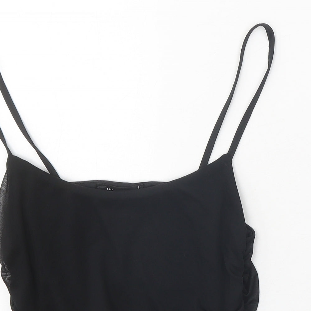 Womens UK Size 12 Missguided Black Cropped Tank