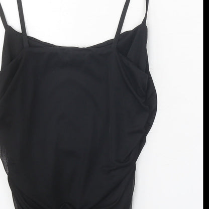 Womens UK Size 12 Missguided Black Cropped Tank