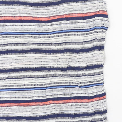 Primark Womens White Geometric Viscose Basic Blouse Size 8 Round Neck