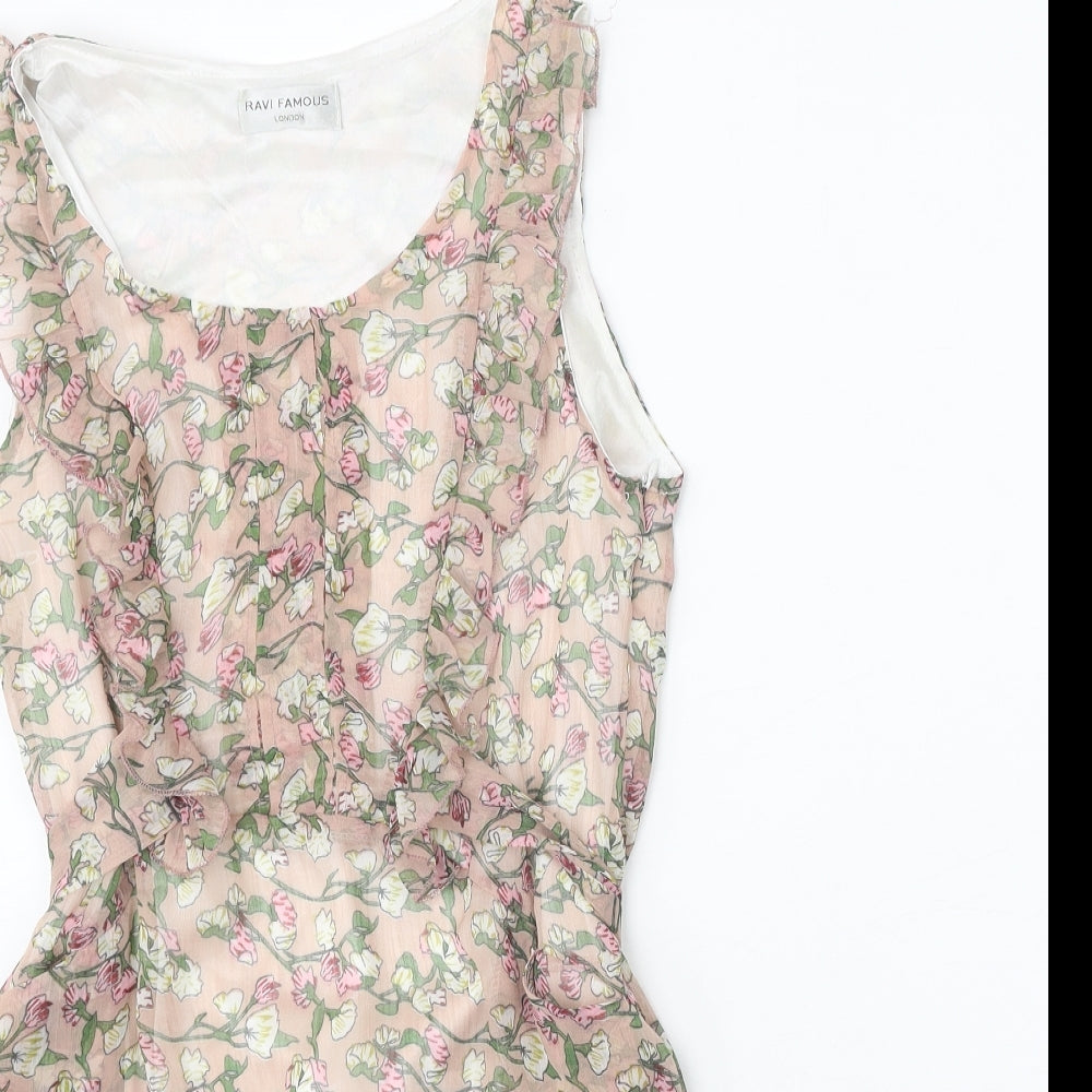 Womens UK Size M Ravi Famous Pink Basic Tank