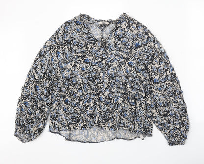 TU Womens Multicoloured Geometric Viscose Basic Blouse Size 8 V-Neck - Butterfly Print