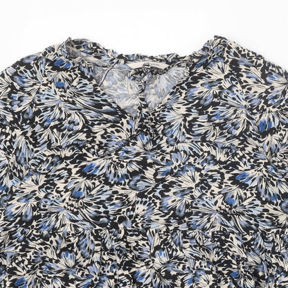 TU Womens Multicoloured Geometric Viscose Basic Blouse Size 8 V-Neck - Butterfly Print