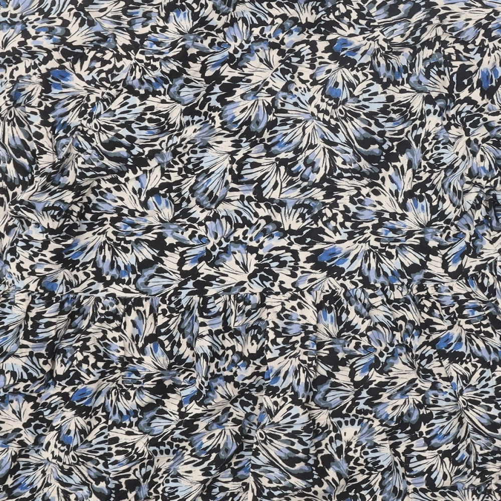 TU Womens Multicoloured Geometric Viscose Basic Blouse Size 8 V-Neck - Butterfly Print