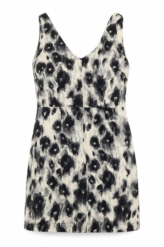 Sparkle & Fade Womens Black Geometric Polyester A-Line Size L V-Neck Zip