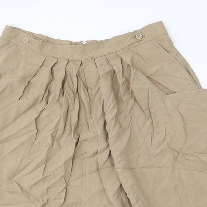 Marks and Spencer Womens Beige Lyocell Tulip Skirt Size 14 Zip