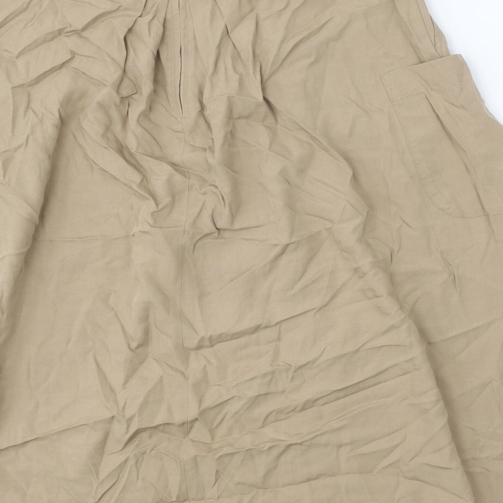 Marks and Spencer Womens Beige Lyocell Tulip Skirt Size 14 Zip