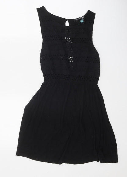 Atmosphere Womens Black Geometric Cotton Fit & Flare Size 12 Scoop Neck Button