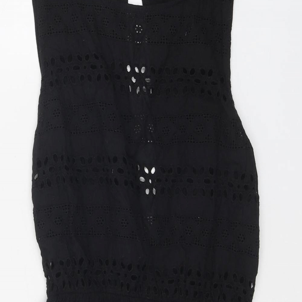 Atmosphere Womens Black Geometric Cotton Fit & Flare Size 12 Scoop Neck Button