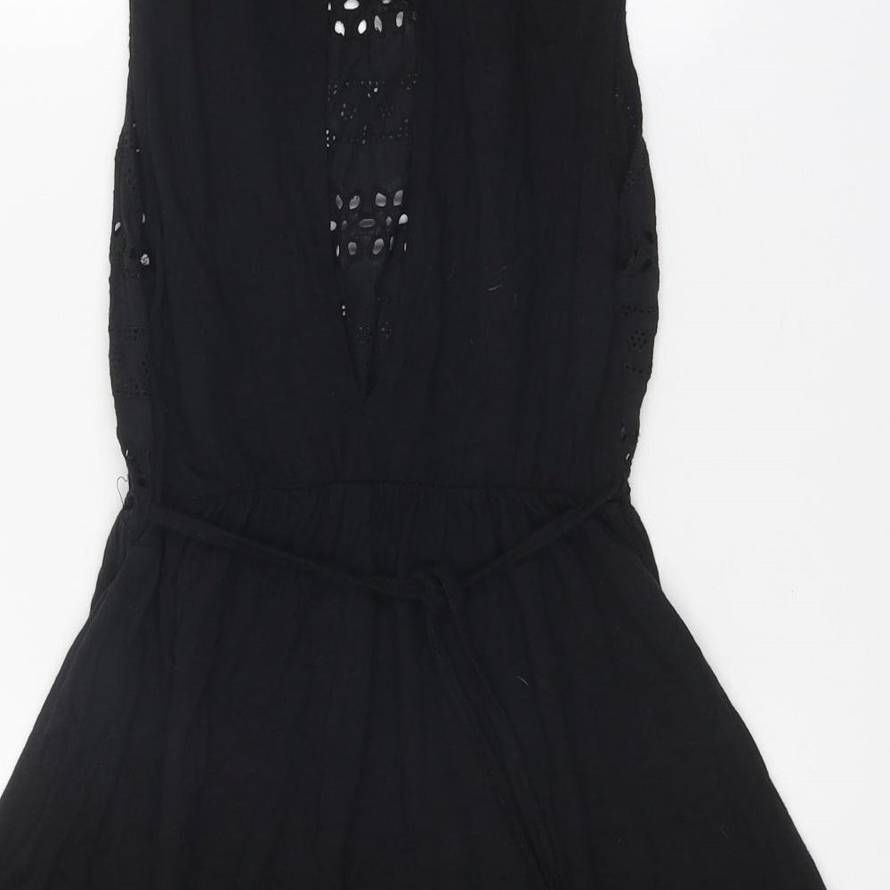 Atmosphere Womens Black Geometric Cotton Fit & Flare Size 12 Scoop Neck Button