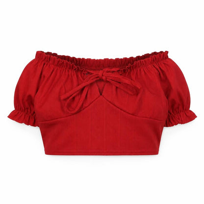 Womens UK Size 8 Boohoo Red Cropped Tank