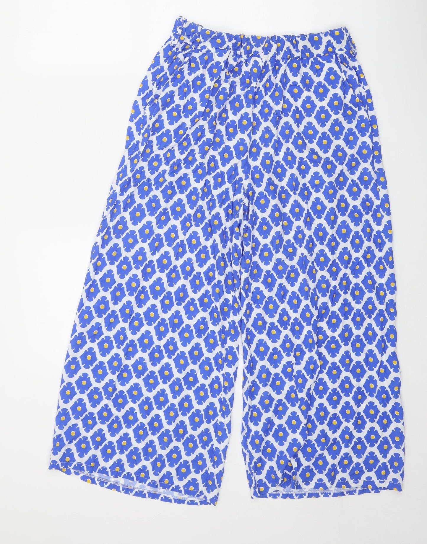 Cassolino Womens Blue Geometric Viscose Trousers Size 27 in Regular