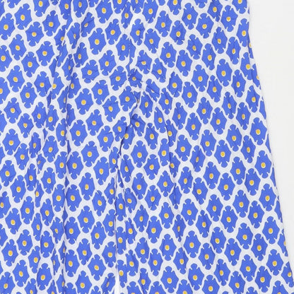 Cassolino Womens Blue Geometric Viscose Trousers Size 27 in Regular