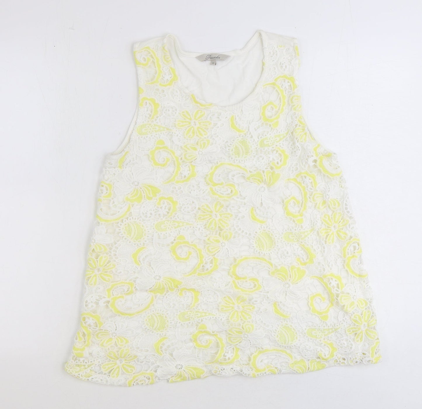 Womens UK Size 10 Peacocks Yellow Basic Tank