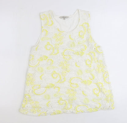 Womens UK Size 10 Peacocks Yellow Basic Tank