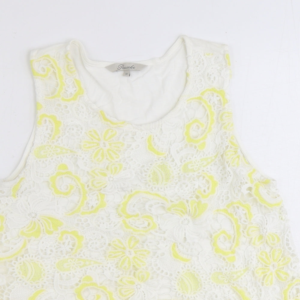Womens UK Size 10 Peacocks Yellow Basic Tank