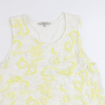 Womens UK Size 10 Peacocks Yellow Basic Tank