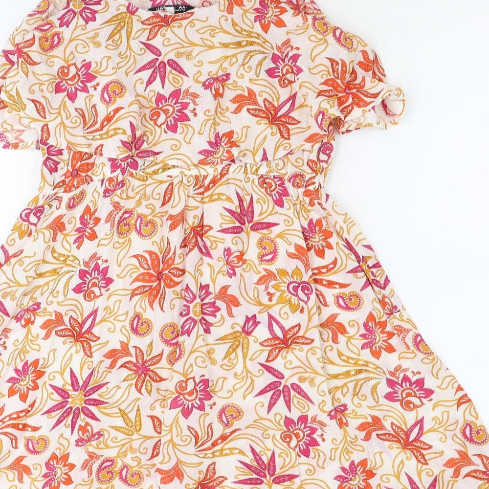 Debenhams Womens Multicoloured Floral Viscose Tank Dress Size M Scoop Neck Pullover