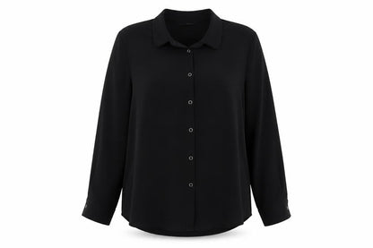 ADL Womens Black Polyester Basic Button-Up Size XL V-Neck