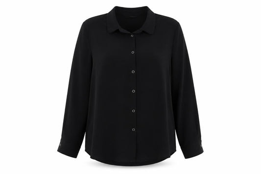 ADL Womens Black Polyester Basic Button-Up Size XL V-Neck