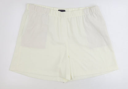 Marks and Spencer Womens Ivory Polyester Sweat Shorts Size 22 Regular