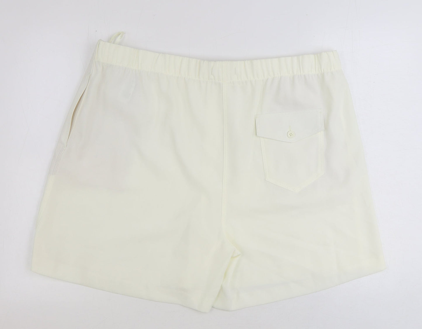 Marks and Spencer Womens Ivory Polyester Sweat Shorts Size 22 Regular