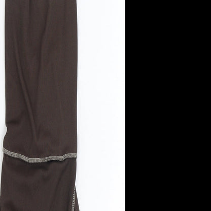 PRETTYLITTLETHING Womens Brown Polyester Bodycon Size 8 Square Neck Tie