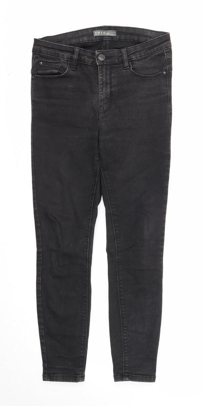 Denim & Co. Womens Black Cotton Skinny Jeans Size 10 Regular Zip